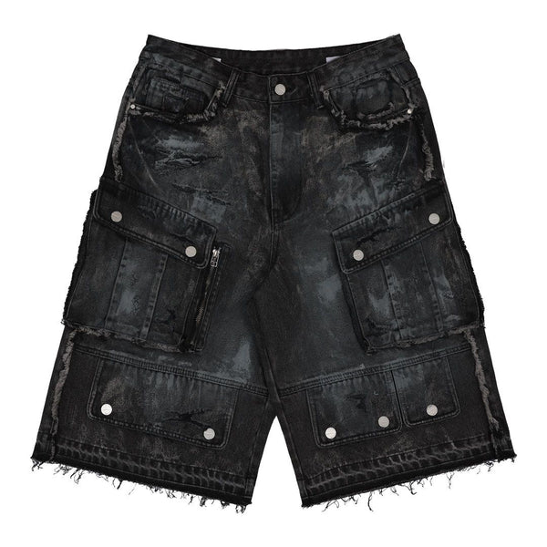 First row Washed Multi Cargo Jorts