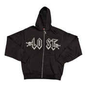 Lost Black Rhinestone Hoodie