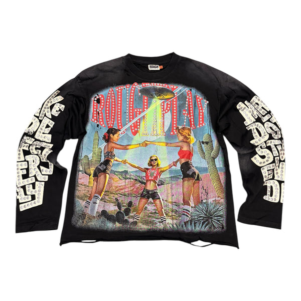Rough Play “UFO Girls” Black Longsleeve Tee