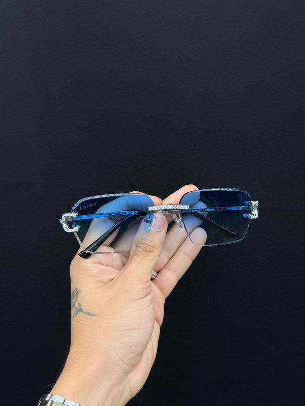 VVS Moissanite Blue Lens Glasses
