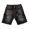 Purple Black Ripped Short