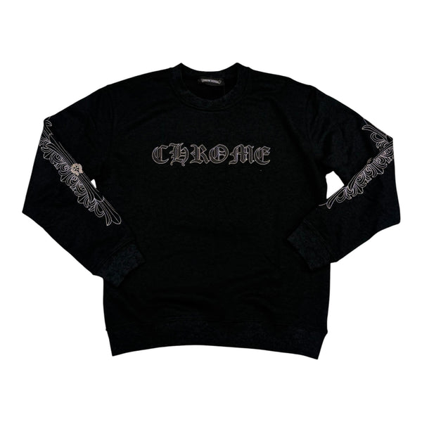 Chrome Heart Leather Logo / Black Longsleeve Tee