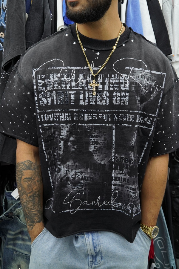 First Row “Faith Begins where Fear Ends” Black Tee