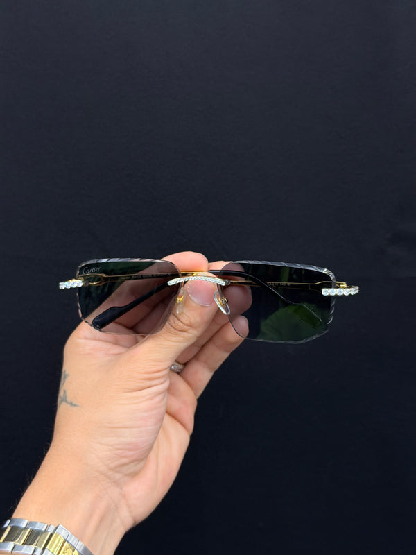 VVS Moissanite Black Lens Glasses