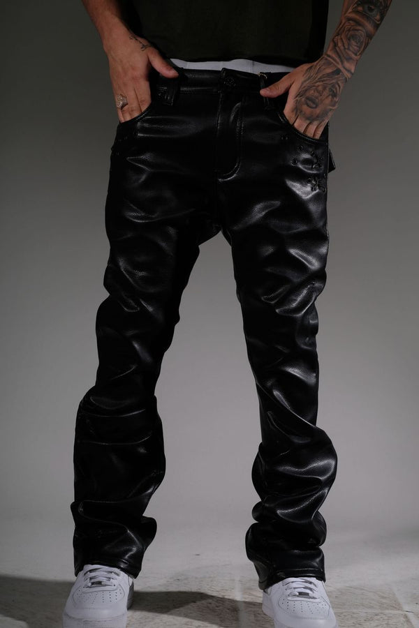 Leather Flared Vicious Jean