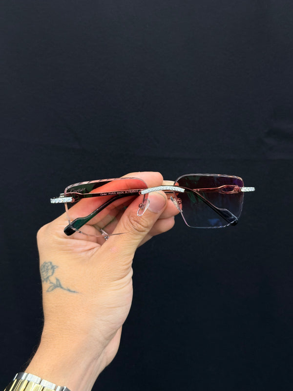 VVS Moissanite Pink Lens Glasses