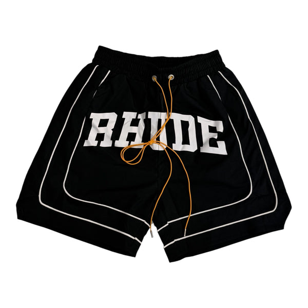 Rhude Black Square Lines Short