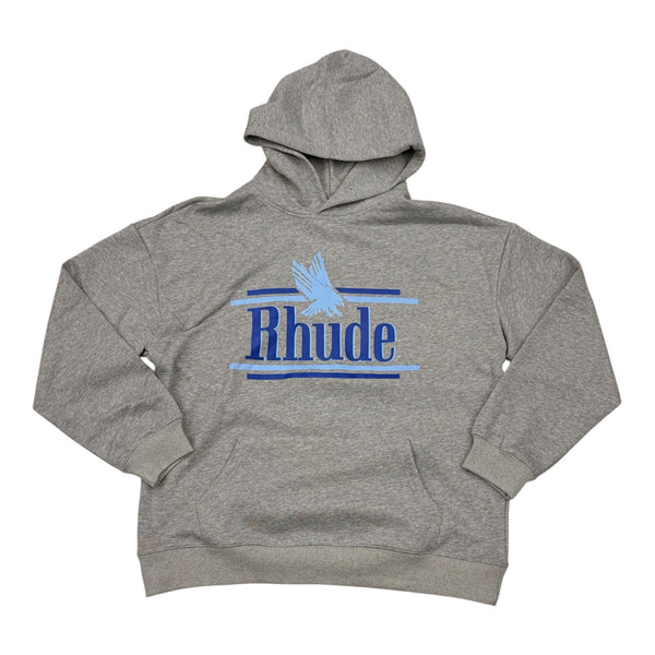 Rhude Blue Logo / Grey Hoodie