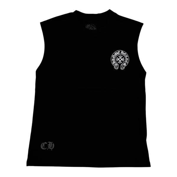 Chrome Heart White Logo / Black Sleeveless Tee