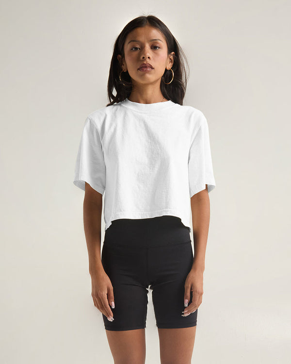 Shaka Wear White Crop Top Tee
