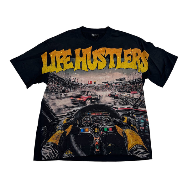 Life Hustler Racing Black Tee