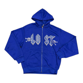 Lost Blue Rhinestone Hoodie