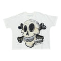 Mixed Emotions Skull White/Black Crop Tee