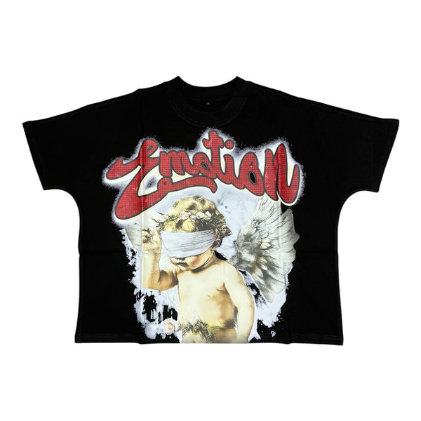 Mixed Emotions Black/Red Crop Tee