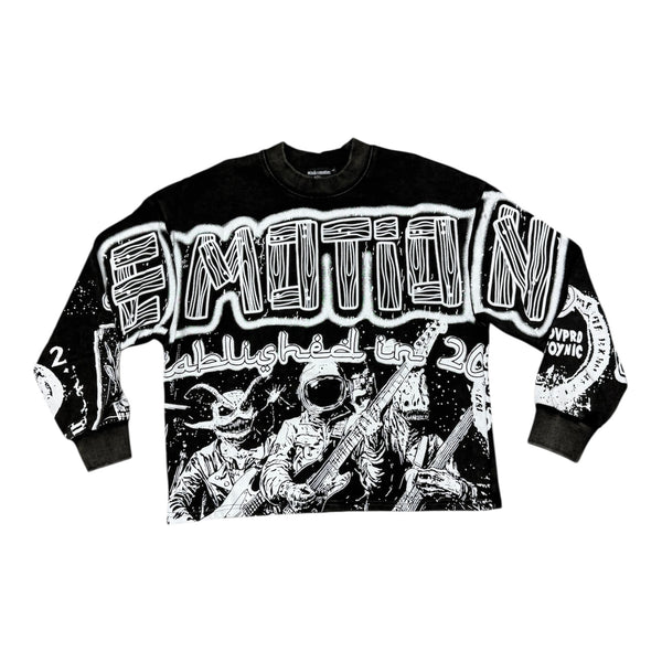 Mixed Emotions “Rockstar Astronaut” Black Longsleeve Tee