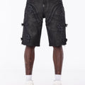 Guapi All Black Cross Buckle Shorts