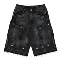 First row Washed Multi Cargo Jorts