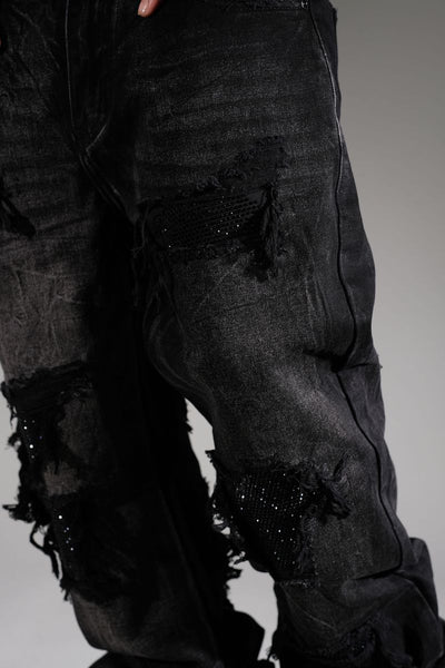 Vicious Black Rhinestone Jean