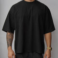 Shaka Wear Black Garment Dye Drop shoulder tee