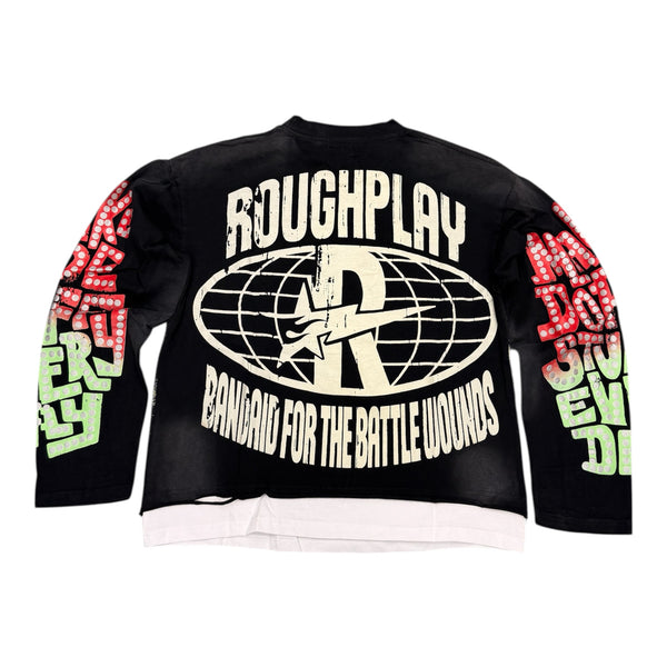 Rough Play “Skull & Roses” Black Longsleeve Tee