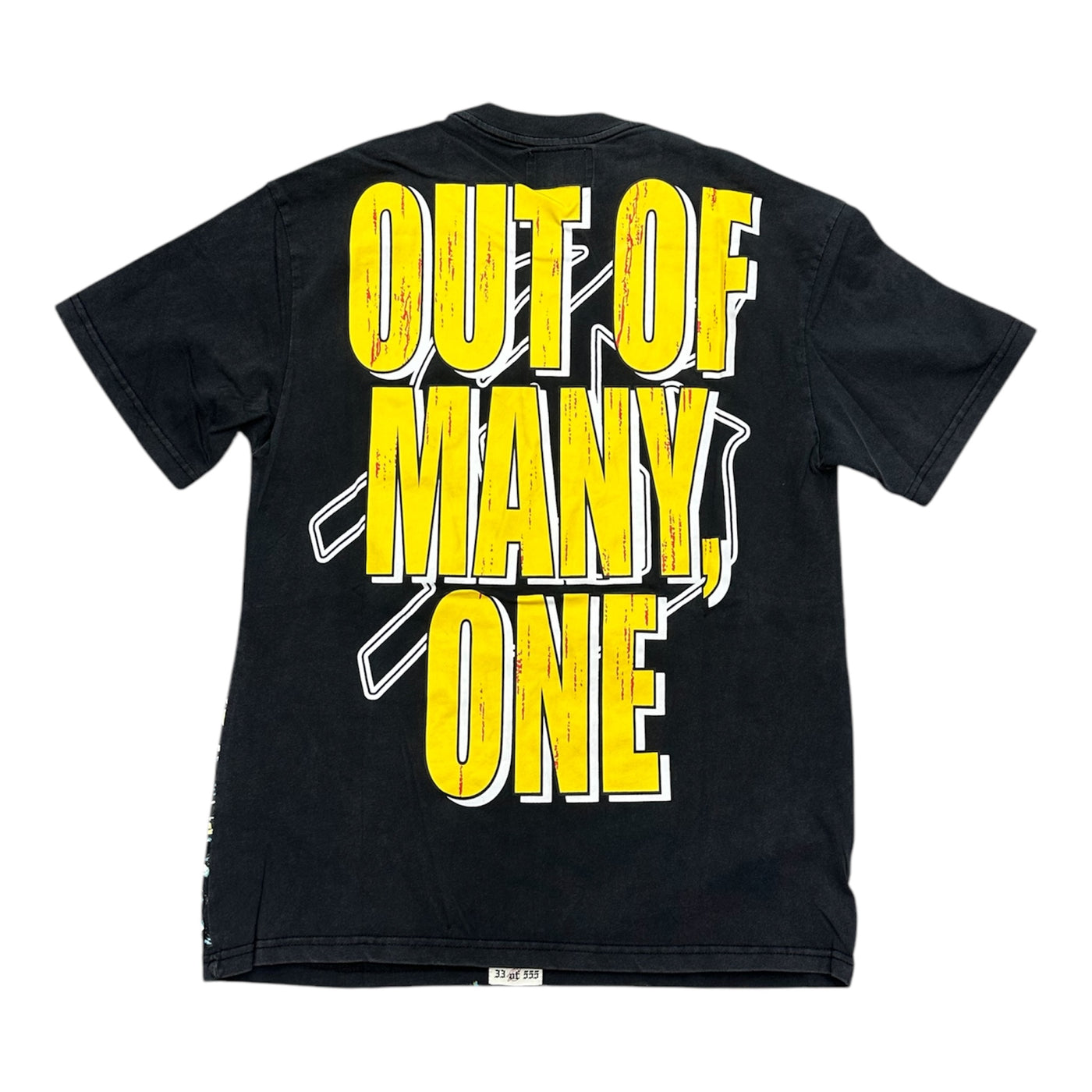 Godspeed “out of many, one” black tee