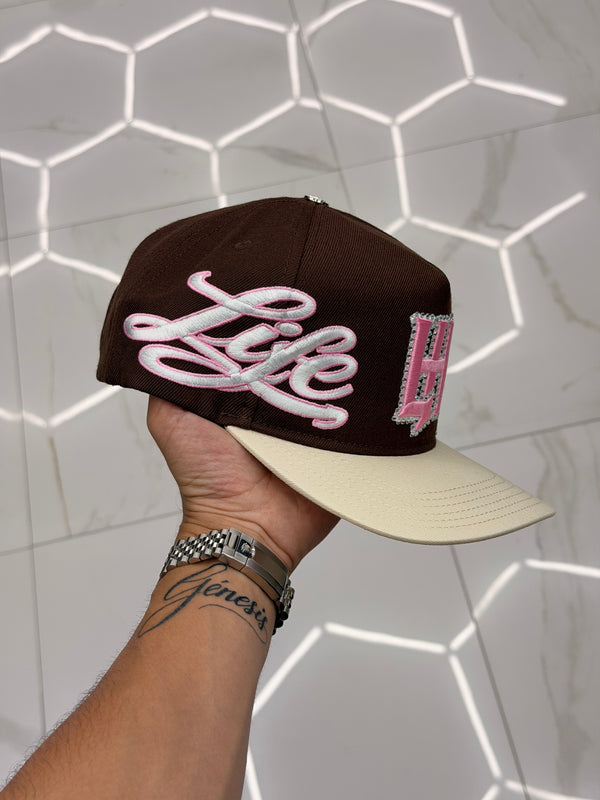 Life Hustlers Brown Rhinestone Cap