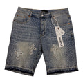 Purple Blue Cross Short Jean