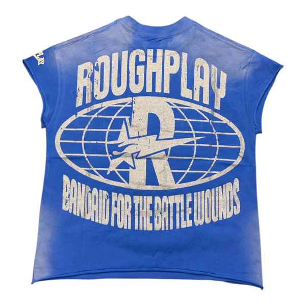 Rough Play “Arrowed Skelly” Blue Sleeveless Tee