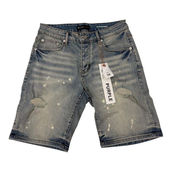 Purple Blue Jean Denim Ripped Short
