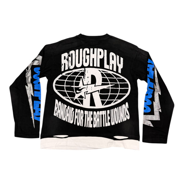 Rough Play “Skull & Brain” Black Longsleeve Tee