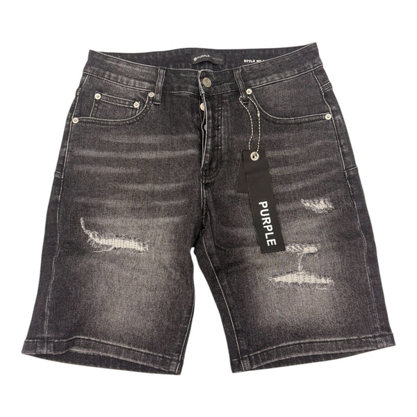 Purple Black Jean Broken Short