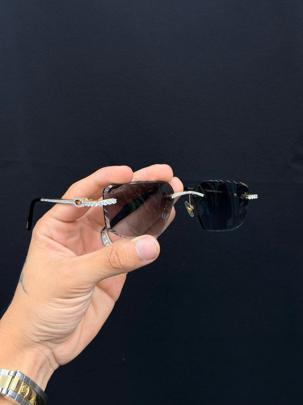 VVS Moissanite Black Lens Glasses