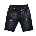 Purple jean black short