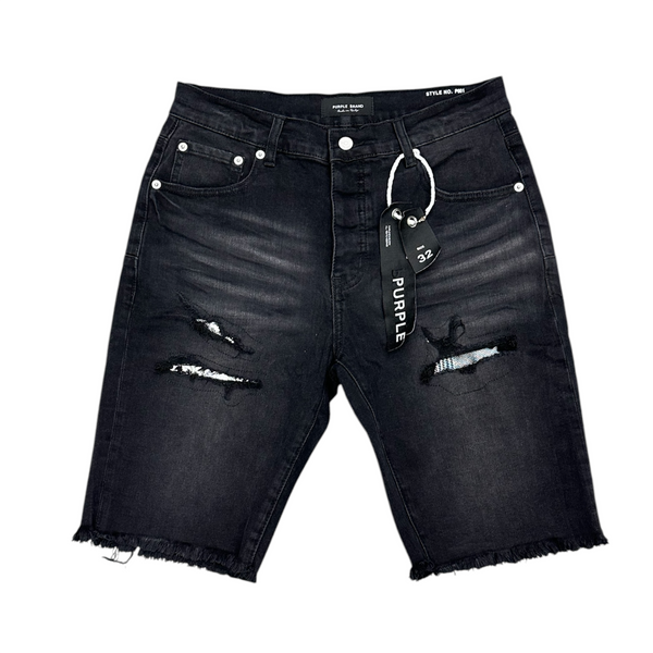 Purple jean black short
