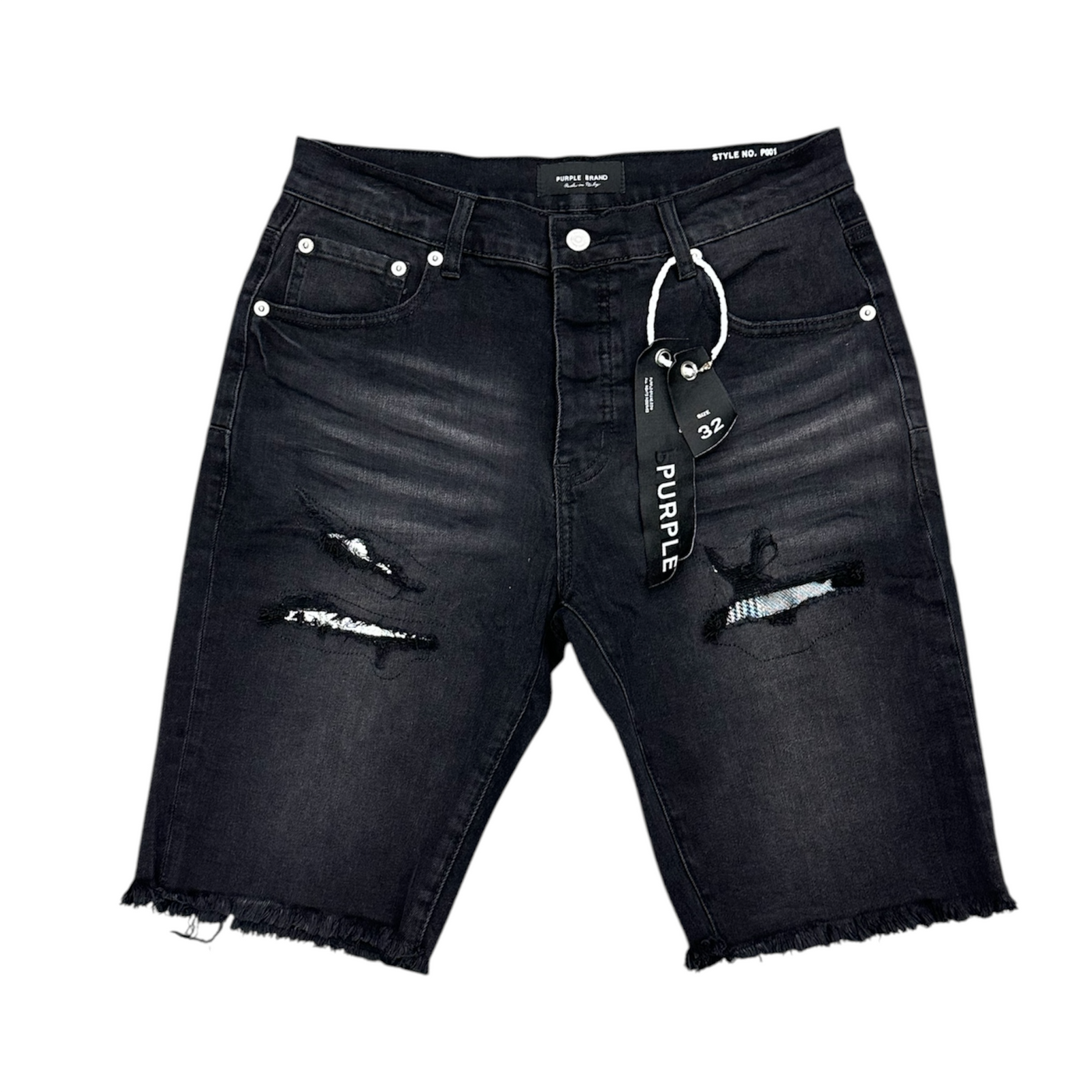 Purple jean black short