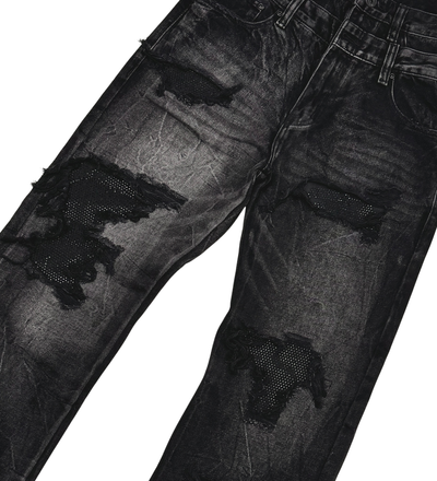 Vicious Black Rhinestone Jean