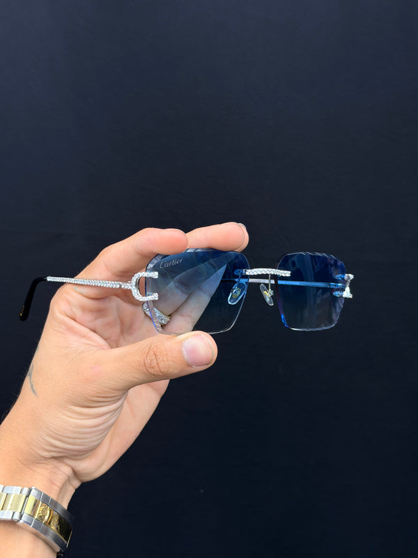 VVS Moissanite Blue Lens Glasses
