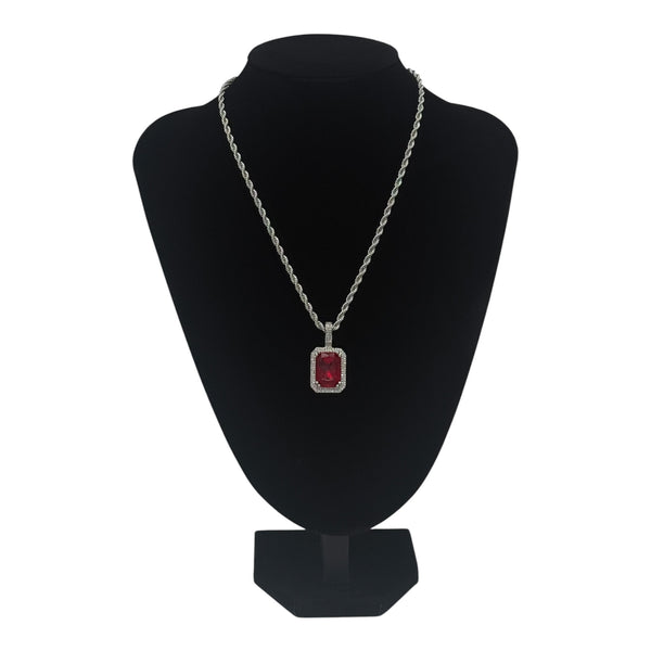 Red Stone Pendant (Includes Chain)