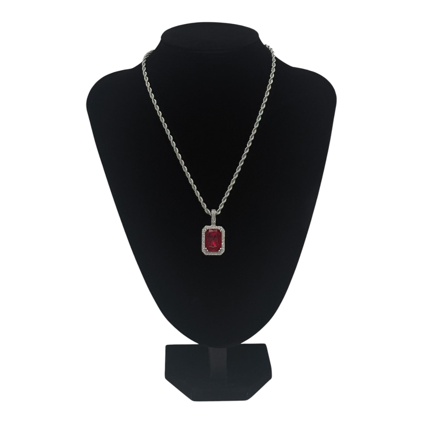 Red Stone Pendant (Includes Chain)