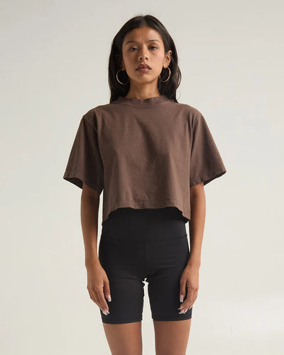 Shaka Wear Mocha Crop Tee
