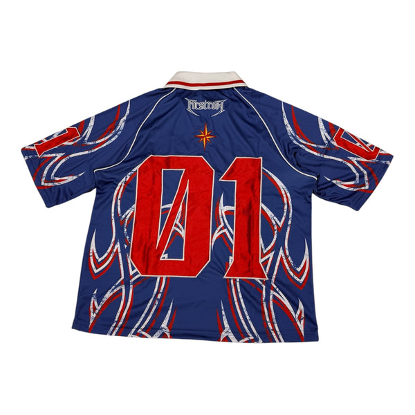 First Row “01” Blue/Orange Soccer Jersey Tee