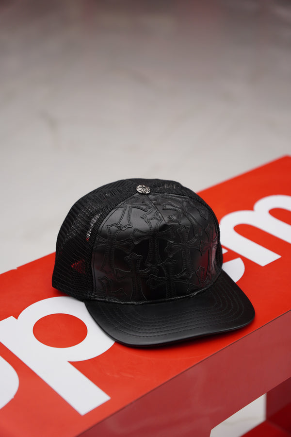 Chrome Heart Black Leather Cap