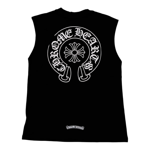 Chrome Heart White Logo / Black Sleeveless Tee