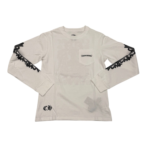 Chrome Heart Pink Logo / White Longsleeve Tee