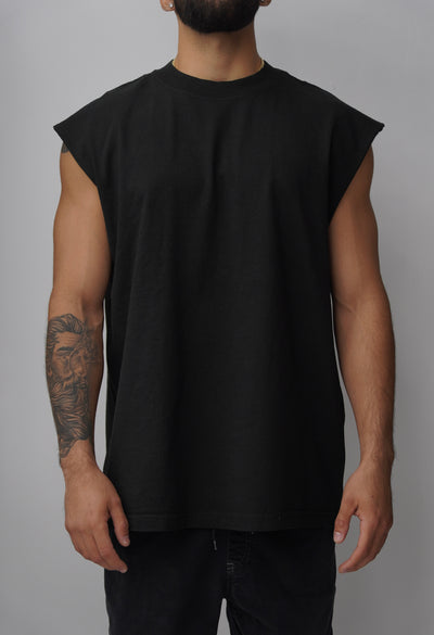 Shaka Wear Garnent Dye Muscle Black Tee