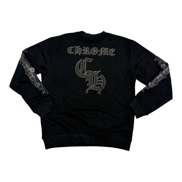 Chrome Heart Leather Logo / Black Longsleeve Tee