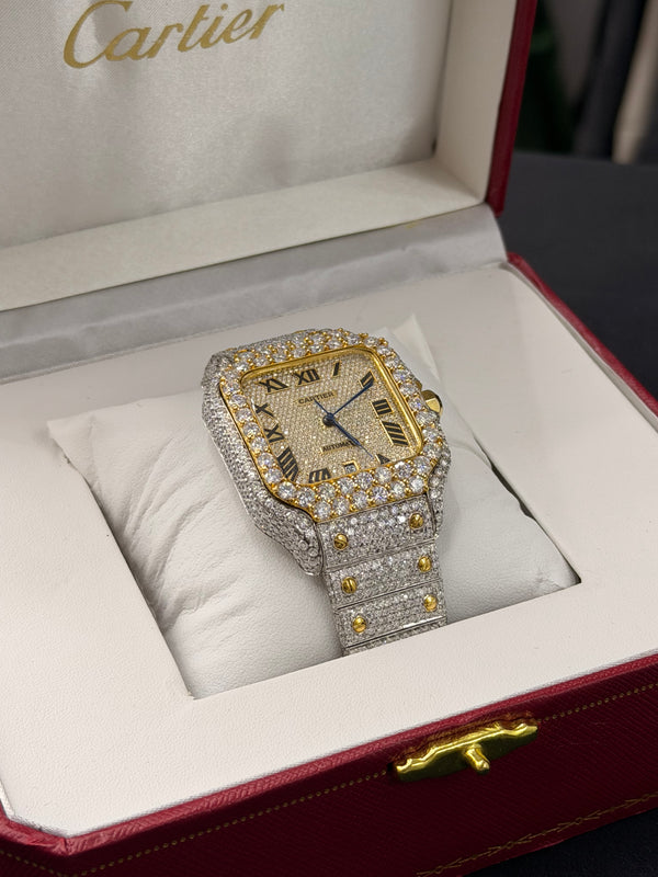 VVS Moissanite Double Tone Watch With Box and Papers