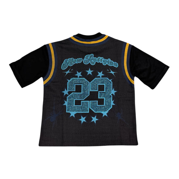 New Religion “23” Blue Yellow Tee