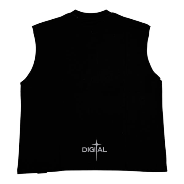 Digital “Chip” Black Sleeveless Tee