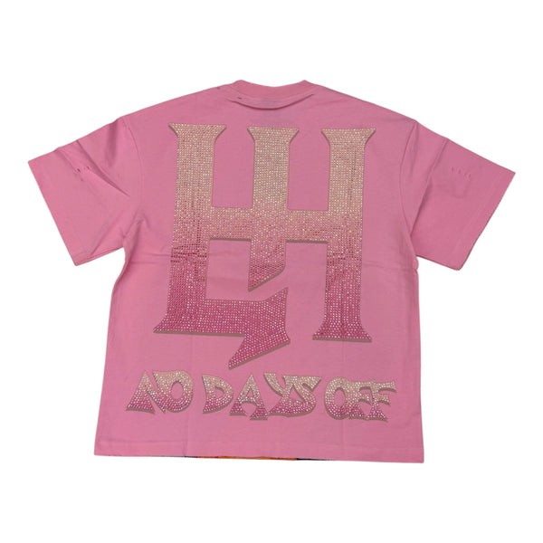 Life Hustler “Crying Rhinestones” Pink Tee